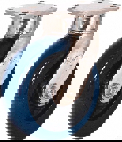 Swivel Top Plate Caster: Soft Rubber, 3-1/2