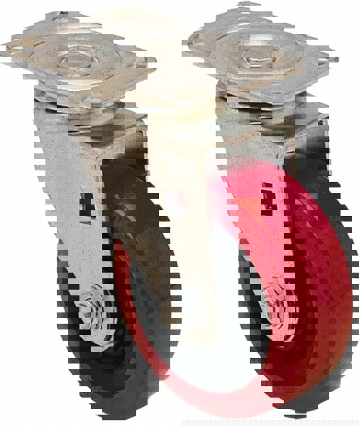 Rigid & Swivel Top Plate Caster: Hard Rubber, 3-1/2