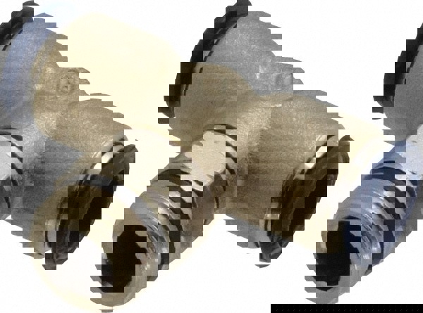 Push-to-Connect Tube x Universal Thread Fitting: Swivel Branch Tee, 3/8 Thread, Universal, 3/8