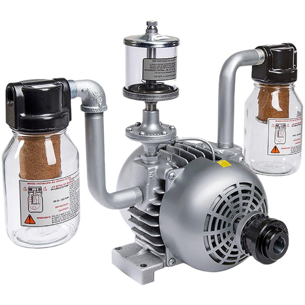 Rotary Vane-Type Vacuum Pumps; Compressor Type: Vacuum Pump ; Horsepower: 1-1/2 ; Cubic Feet Per Minute: 21 ; Voltage: Motorless ; Port Size: 3/4