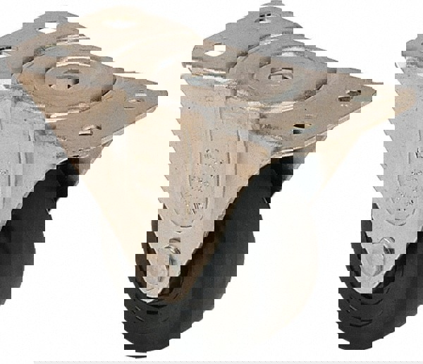 Rigid Top Plate Caster: Soft Rubber, 2