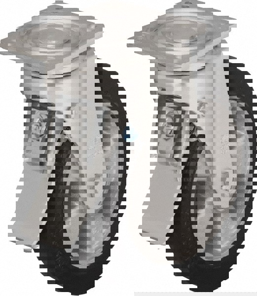 Swivel Top Plate Caster: Solid Rubber, 8