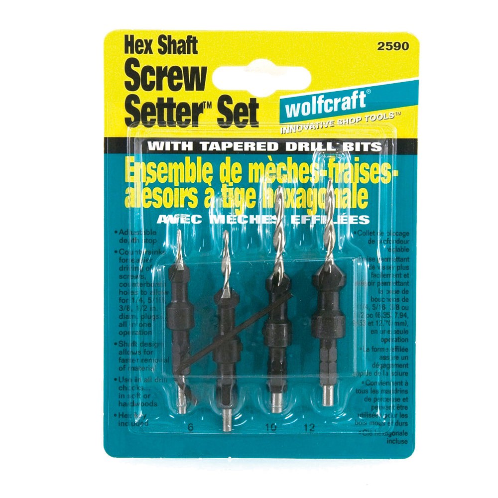 Countersink Set: 4 Pc, 0.3125 to 0.5