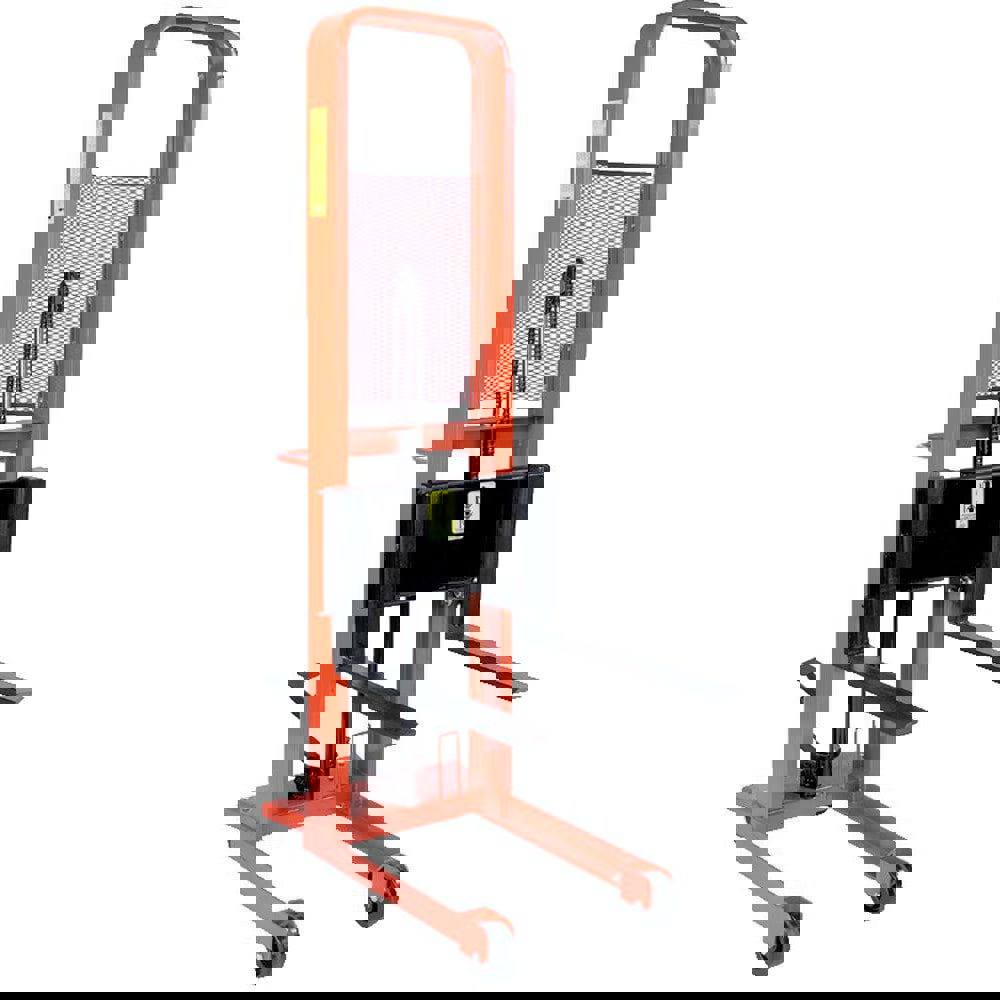 Manually Operated Lifts; Lift Type: Steel Stacker Lift ; Type: Stacker ; Load Capacity: 100lb ; Load Capacity (Lb. - 3 Decimals): 100.000 ; Invertible Forks: No ; Maximum Working Height: 64