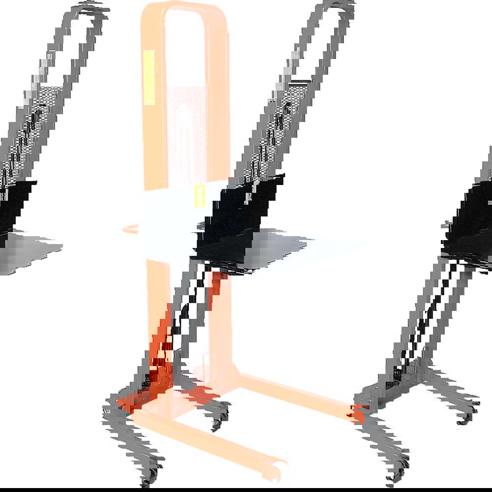 Manually Operated Lifts; Lift Type: Steel Stacker Lift ; Type: Stacker ; Load Capacity: 100lb ; Load Capacity (Lb. - 3 Decimals): 100.000 ; Invertible Forks: No ; Maximum Working Height: 80 in