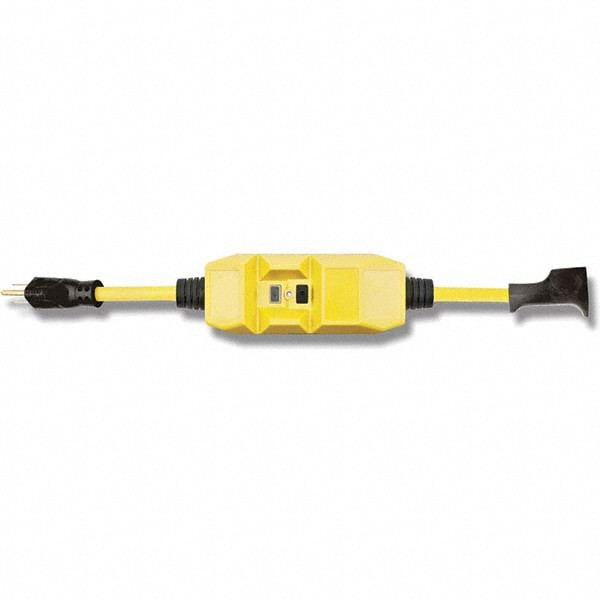 Plug-In GFCI Cord Set: 2' Cord, 15A, 600Vac & 250Vdc