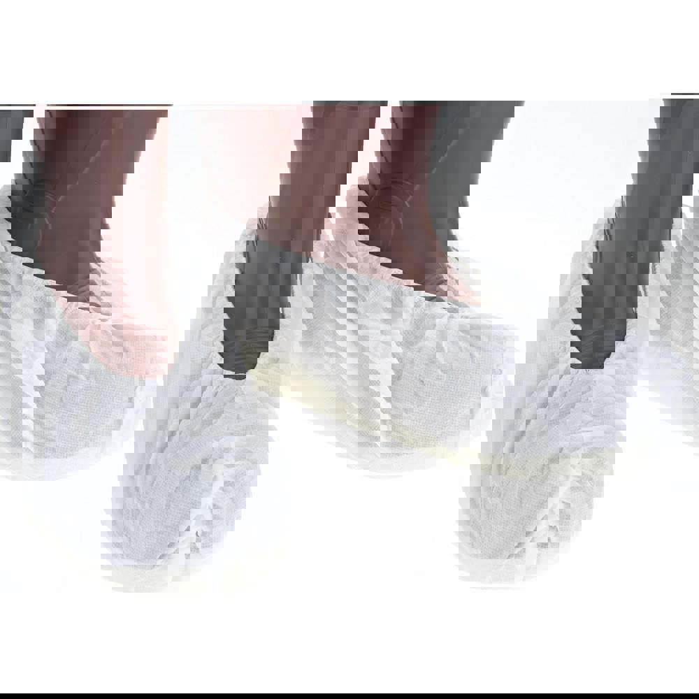 Shoe Cover: Non Chemical-Resistant, Polypropylene, White