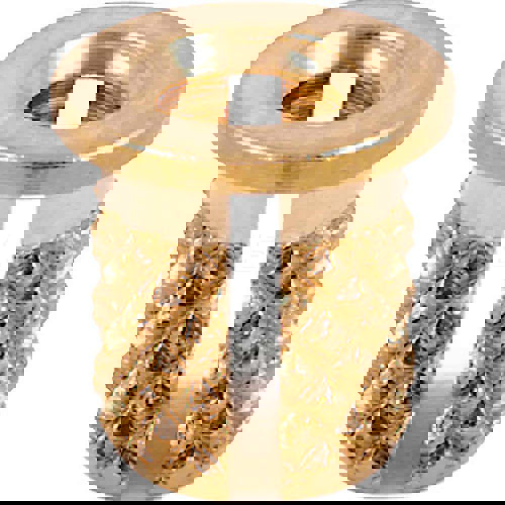 Press Fit Threaded Inserts; Product Type: Flanged ; Material: Brass ; Drill Size: 0.2190 ; Finish: Uncoated ; Thread Size: M4 ; Thread Pitch: 0.7