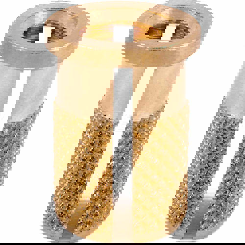 Press Fit Threaded Inserts; Product Type: Flanged ; Material: Brass ; Drill Size: 0.3130 ; Finish: Uncoated ; Thread Size: M6 ; Thread Pitch: 1.0