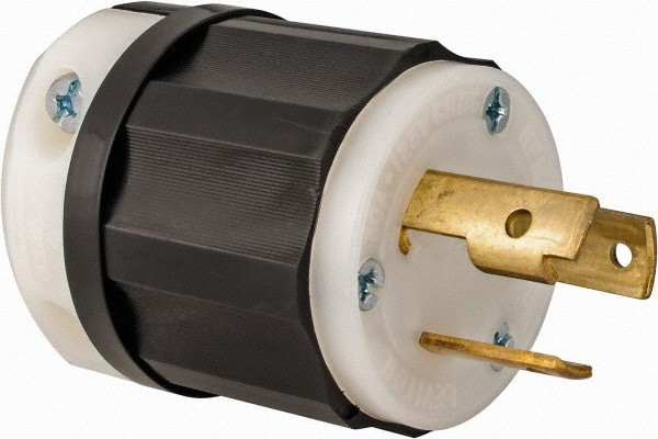 Locking Inlet: Plug, Industrial, L5-30P, 125V, Black & White