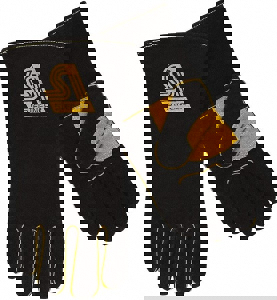 Welding Gloves: Size Large, Cowhide Leather, Stick Welding Application