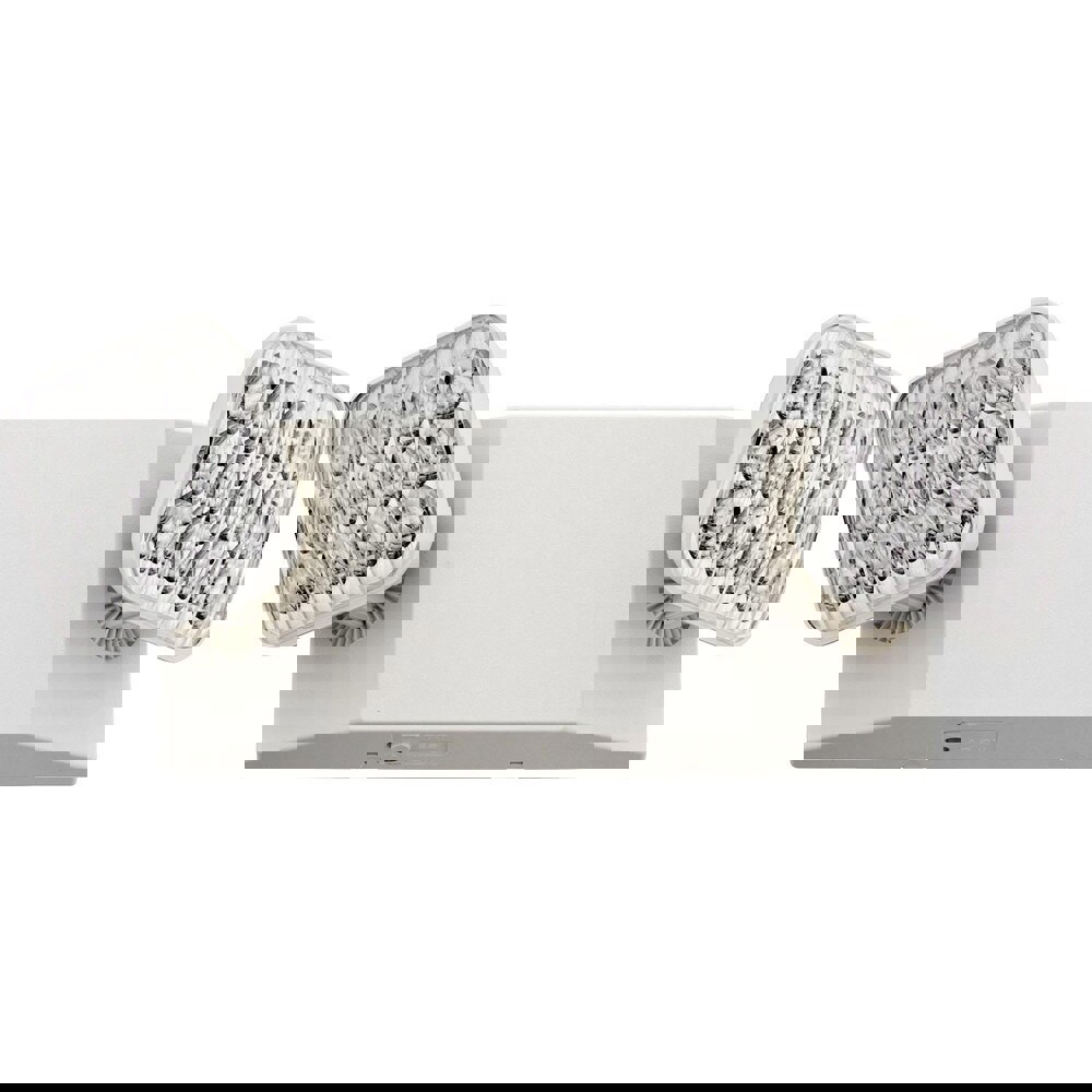 Combination Exit Signs; Mounting Type: Surface Mount; Wall Mount ; Lamp Type: LED ; Number of Heads: 2 ; Battery Type: Nickel Cadmium ; Housing Color: White ; Housing Material: Thermoplastic