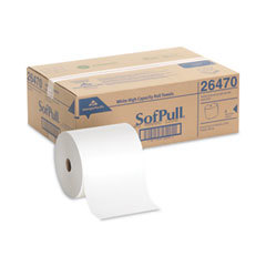 Sofpull Mechanical Recycled Paper Towel Rolls, White