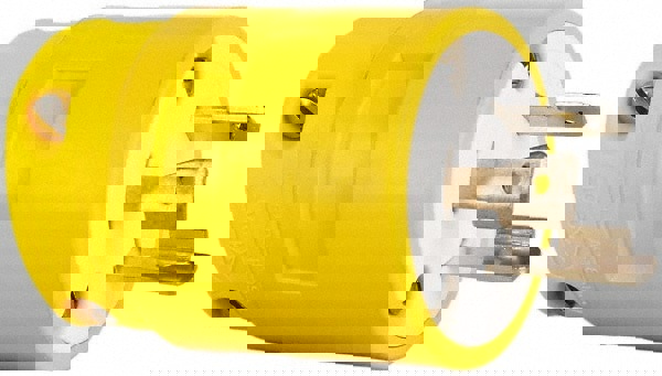Straight Blade Plug: Industrial, L5-20, 125VAC, Yellow