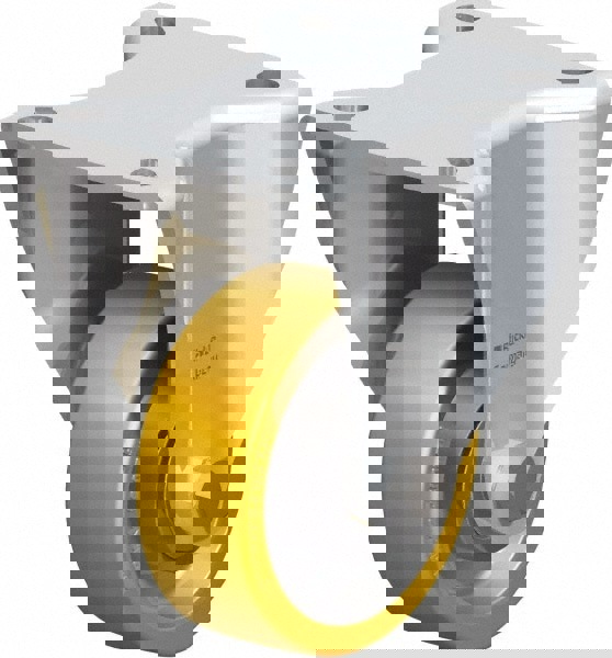 Rigid Top Plate Caster: Polyurethane-Elastomer Blickle Softhane, 3