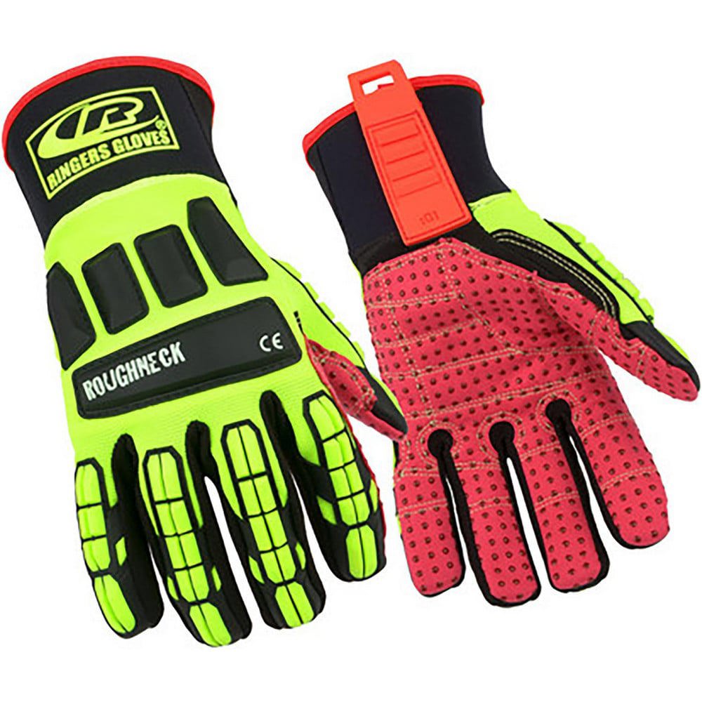 Cut & Puncture Resistant Gloves; Glove Type: Cut-Resistant; Impact-Resistant ; Primary Material: Leather ; ANSI/ISEA Abrasion Resistance Level: 5 ; Color: Green; Red ; Men's Numeric Size: 8 ; ANSI/ISEA Puncture Resistance Level: 0
