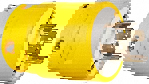 Straight Blade Plug: Industrial, L15-20, 250VAC, Yellow