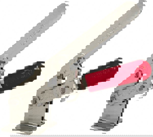 Manual Hold-Down Toggle Clamp: Vertical, 1,200 lb Capacity, Solid Bar, Flanged Base