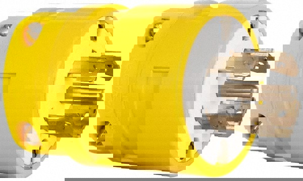 Straight Blade Plug: Industrial, L21-20, Yellow