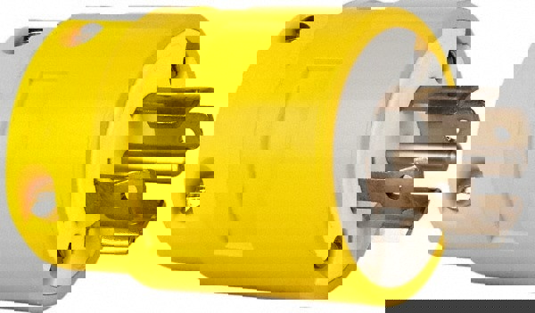 Straight Blade Plug: Industrial, L22-20, Yellow