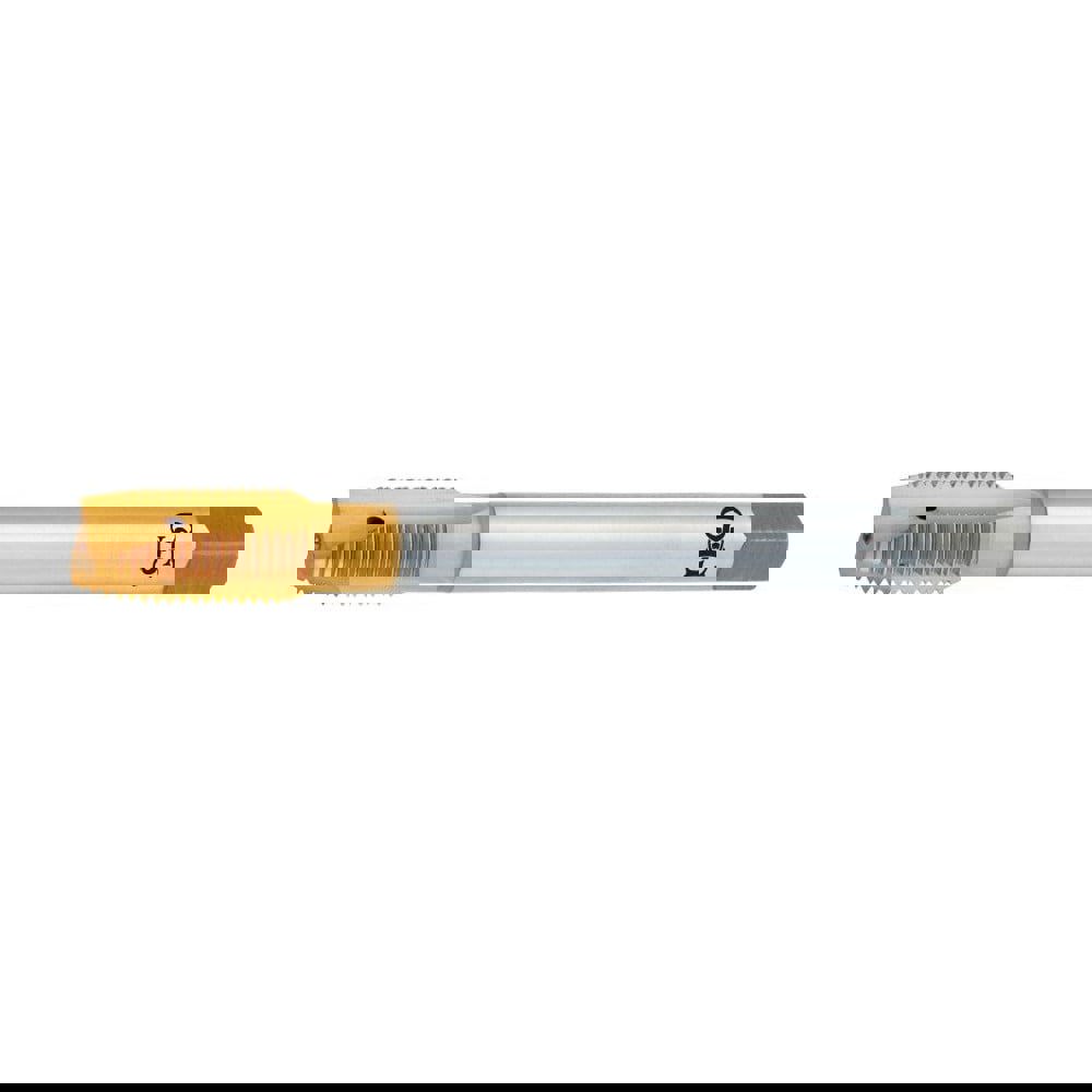 Spiral Point Tap: M14x1.5 Metric Fine, 3 Flutes, Plug Chamfer, 6H Class of Fit, HSS-E Vanadium, TiN Coated