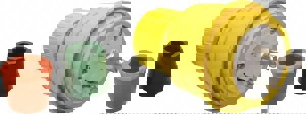 Locking Inlet: Plug, Industrial, L5-20, 125V, Yellow