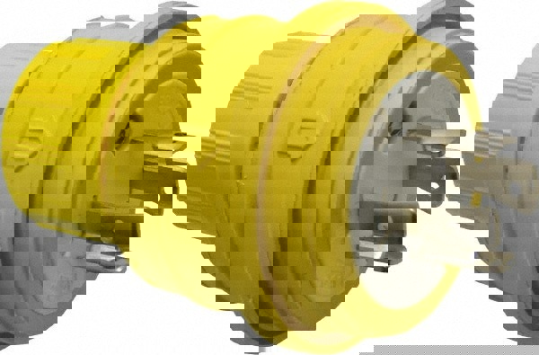 Locking Inlet: Plug, Industrial, L15-20, 250V, Yellow