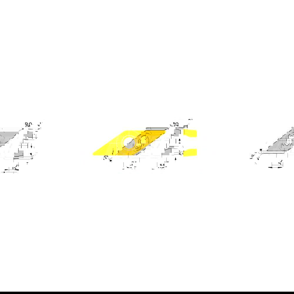 Turning Insert: VBET2202RSR HTI10, Solid Carbide