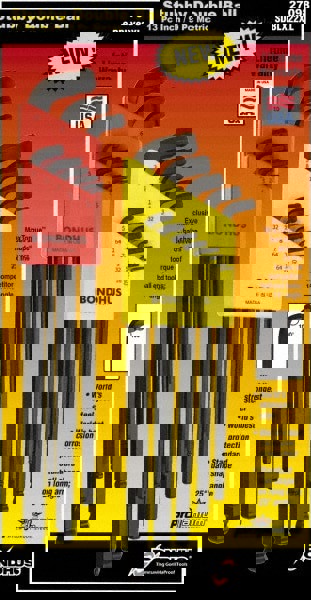 22 Piece, L-Wrench Ball End Hex Key Set