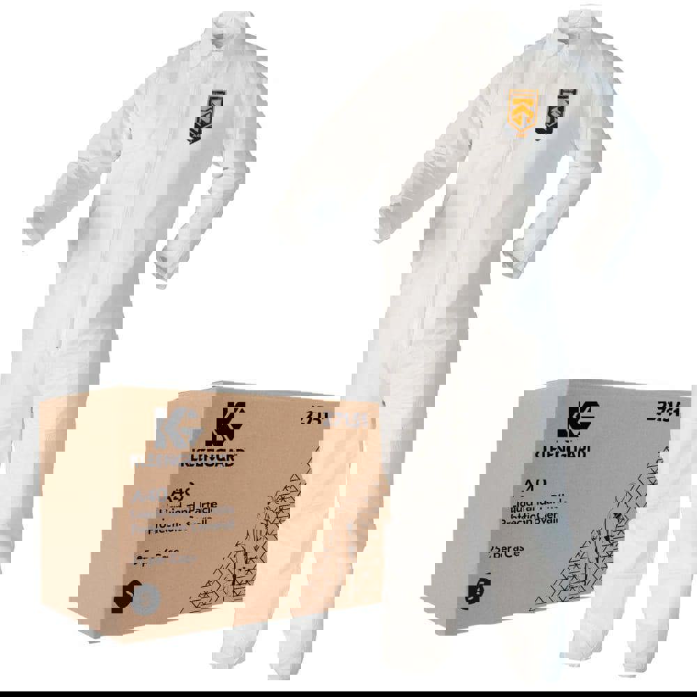 Disposable Coveralls: Size Small, Microporoous Film Laminate, Zipper Closure