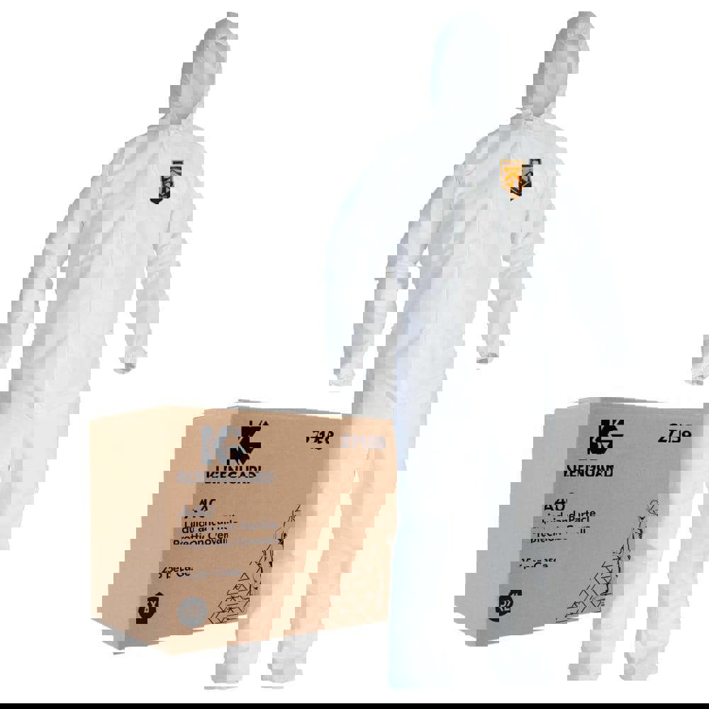 Disposable Coveralls: Size 5X-Large, Microporoous Film Laminate, Zipper Closure