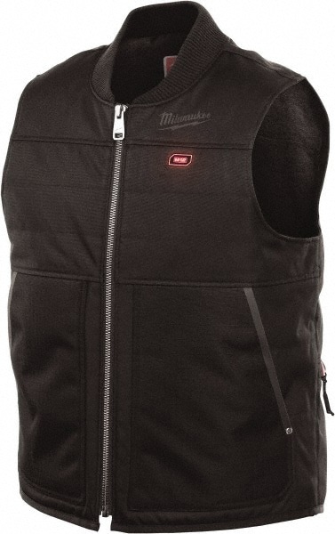 Heated Vest: Size 2X-Large, Black, Polyester