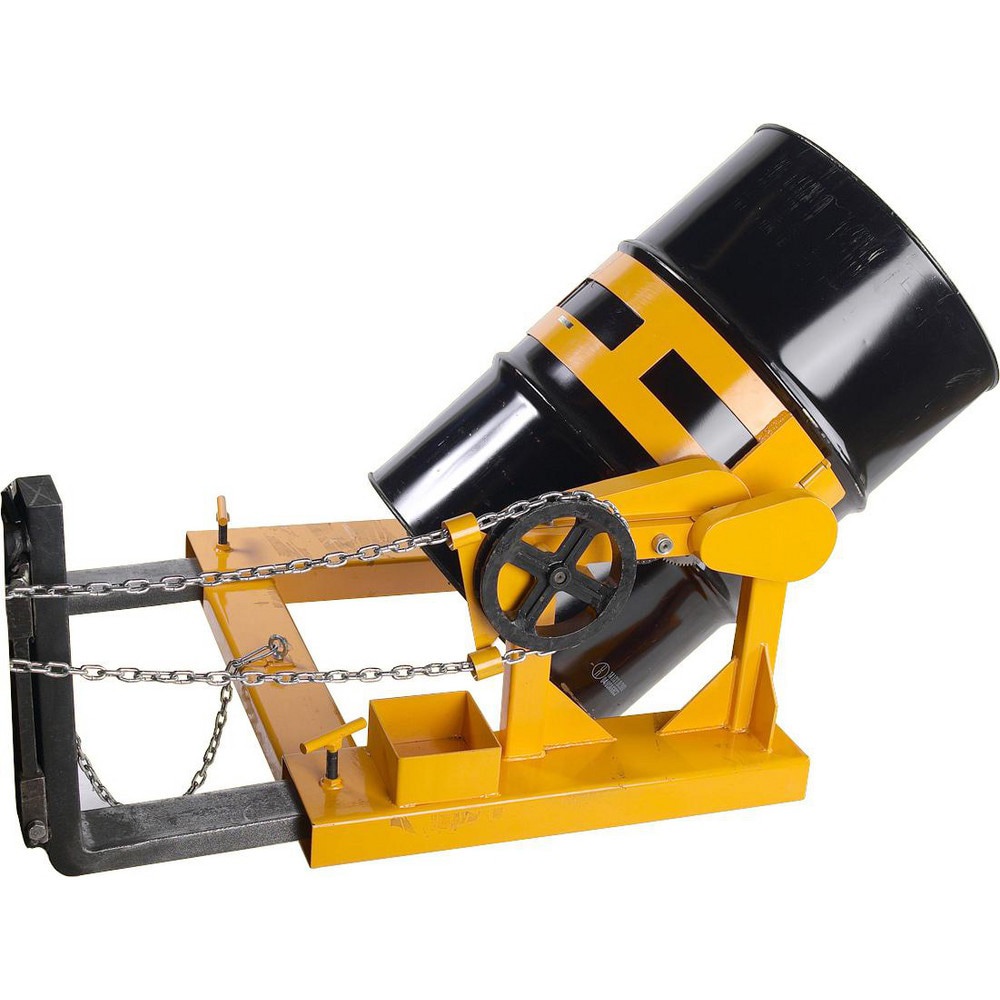 Drum & Tank Handling Equipment; Load Capacity (Lb. - 3 Decimals): 1400.000 ; Equipment Type: Forklift Drum Rotator ; Product Type: Forklift Drum Rotator ; Overall Width: 38in ; Drum Capacity: 1,400 lbs. Full Drum, 750 lbs. Half Drum