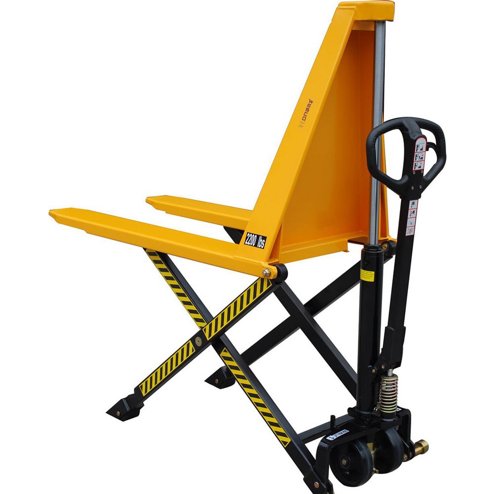 Pallet Trucks/Jacks; Type: NON-TELESCOPING MANUAL HIGH LIFT ; Control Type: Hand ; Load Capacity (Lb. - 3 Decimals): 2200.000 ; Outside Fork Width: 27in ; Maximum Lifting Height: 31.5in ; Minimum Lifting Height: 3.3in