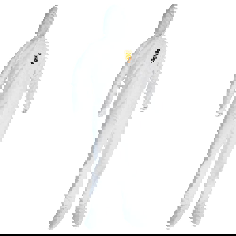 Disposable Coveralls: Size 5X-Large, SMS, Zipper Closure