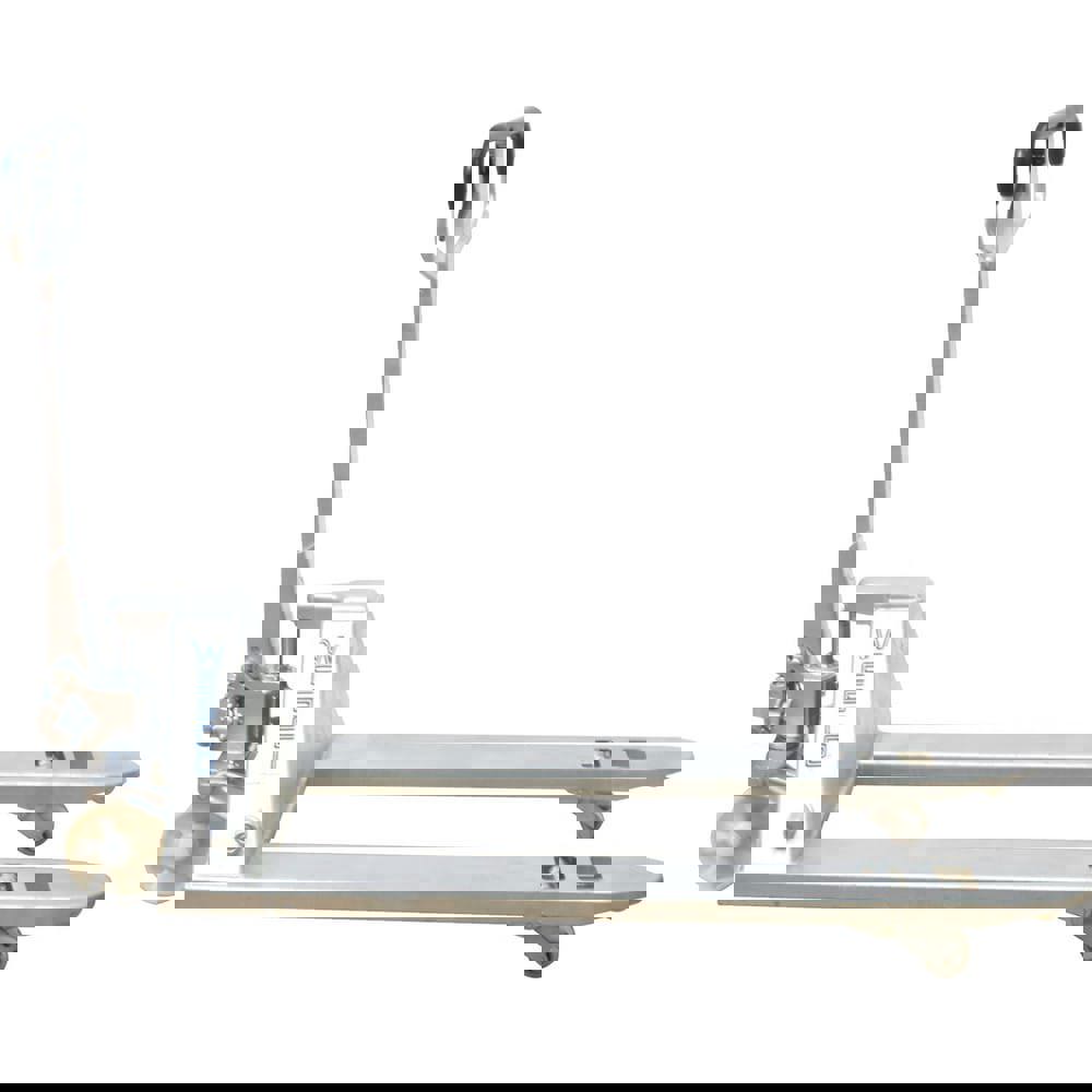 Pallet Trucks/Jacks; Type: Galvanized Pallet Truck ; Control Type: Hand ; Load Capacity (Lb. - 3 Decimals): 5500.000 ; Outside Fork Width: 27in ; Maximum Lifting Height: 7.25in ; Minimum Lifting Height: 3in