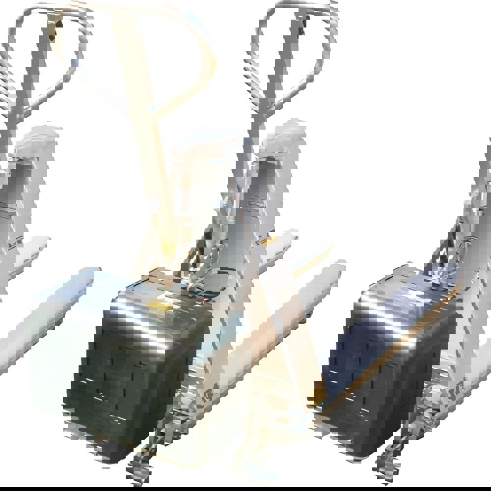 Pallet Trucks/Jacks; Type: STAINLESS MANUAL HIGH LIFT ; Control Type: Button ; Load Capacity (Lb. - 3 Decimals): 2200.000 ; Outside Fork Width: 27in ; Maximum Lifting Height: 31.5in ; Minimum Lifting Height: 3.3in