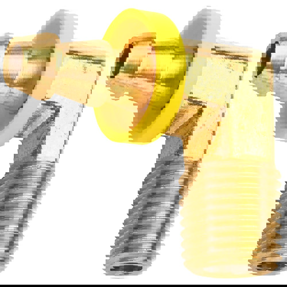 Barbed Push-On Hose Fittings; Fitting Type: Male Elbow ; Inside Diameter (Inch): 1/2 ; Material: Brass ; Thread Standard: NPTF ; Thread Size: 3/8-18 ; Barb Size: 1/2 (Inch)
