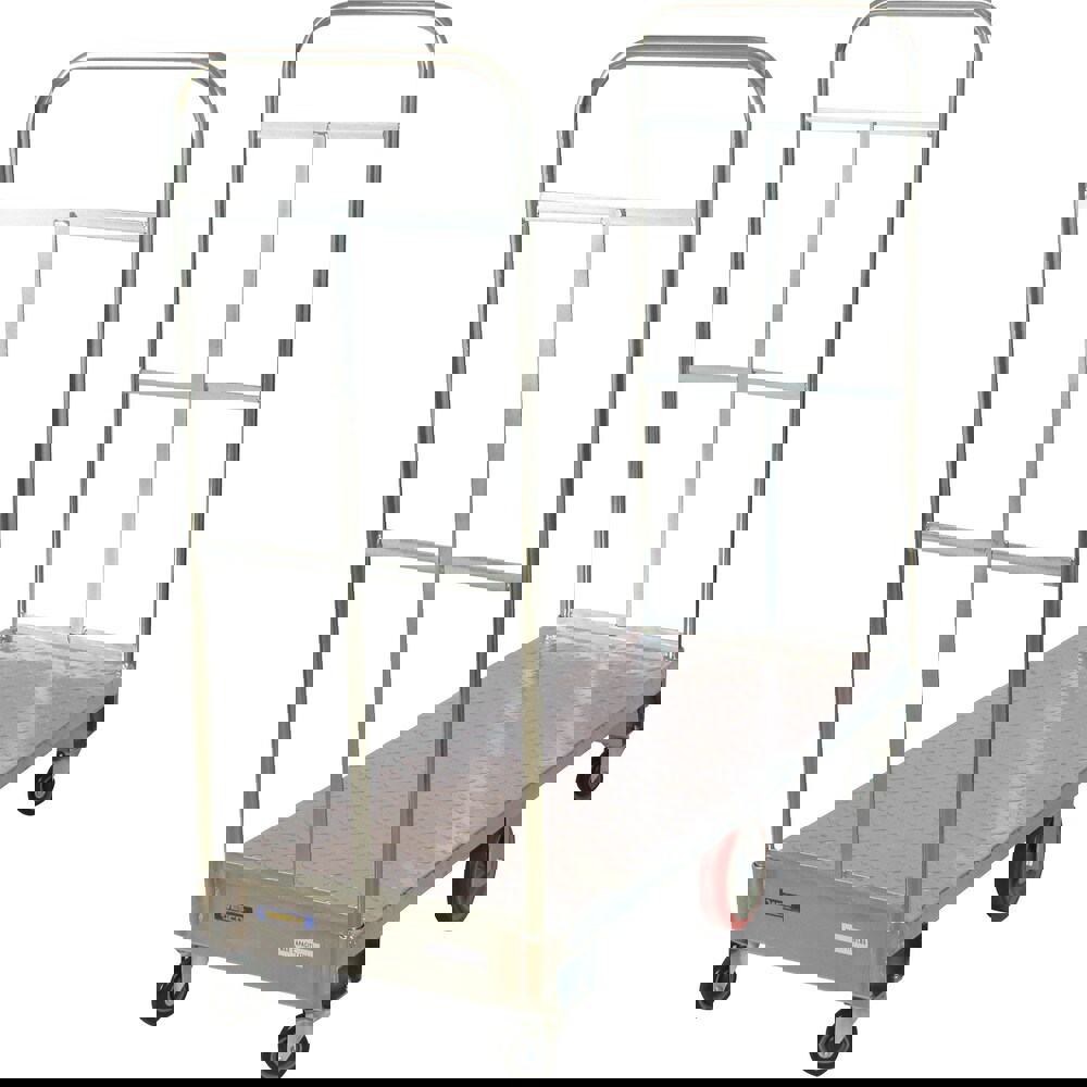 Bar, Panel & Platform Trucks; Type: Steel U-Boat ; Load Capacity (Lb. - 3 Decimals): 1750.000 ; Body Material: Steel ; Height (Inch): 60 ; Deck Surface: Diamond Tread ; Platform Height: 10.75in