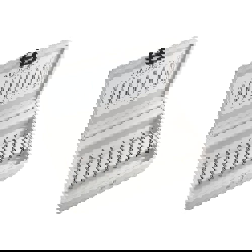 Burr Sets; Head Shape: Cylinder; Ball; Tree with Radius End; Tree with Pointed End; Taper with Radius End; Cone; Egg; Cylinder Ball End ; Tooth Style: Single; Diamond; Fluted ; Head Material: Solid Carbide ; Cutting Diameter (Decimal Inch): 1/2