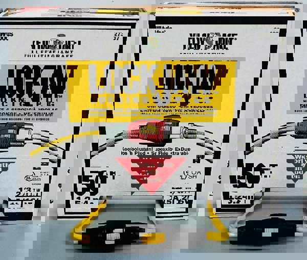 50' 12/3 SJTW-A YELLOW LOCKJAW POWER CORD