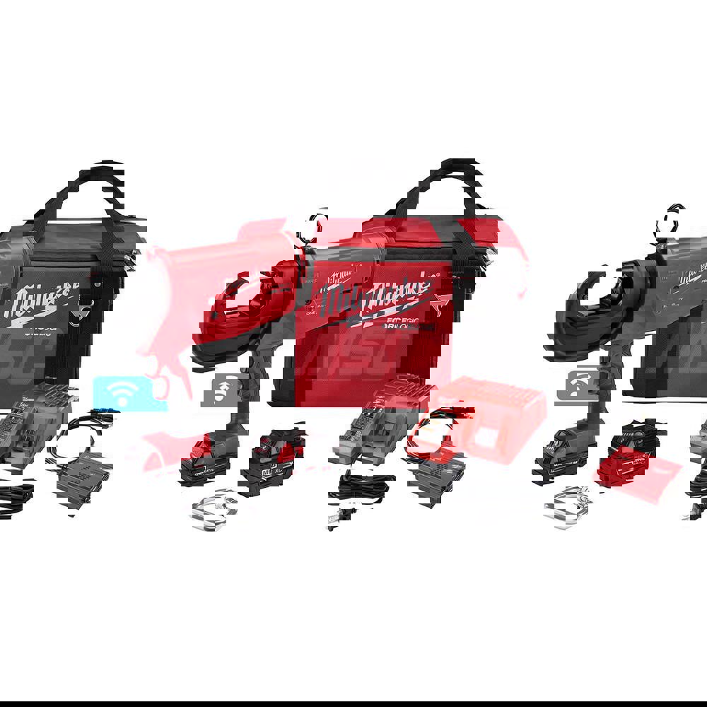 Power Crimper: 2 Lithium-ion Battery Included, 18Ah, Straight Handle, 18V