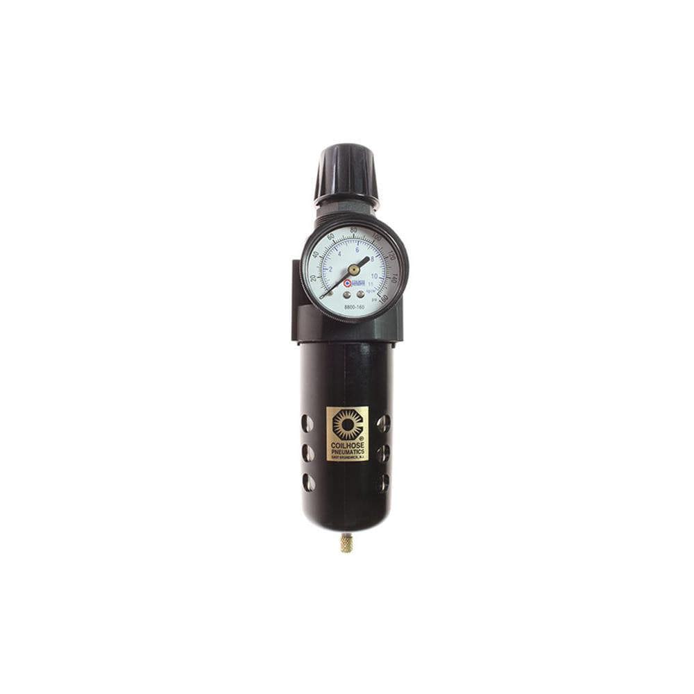 FRL Combination Unit: 3/8 NPT, Standard, 1 Pc Filter/Regulator with Pressure Gauge