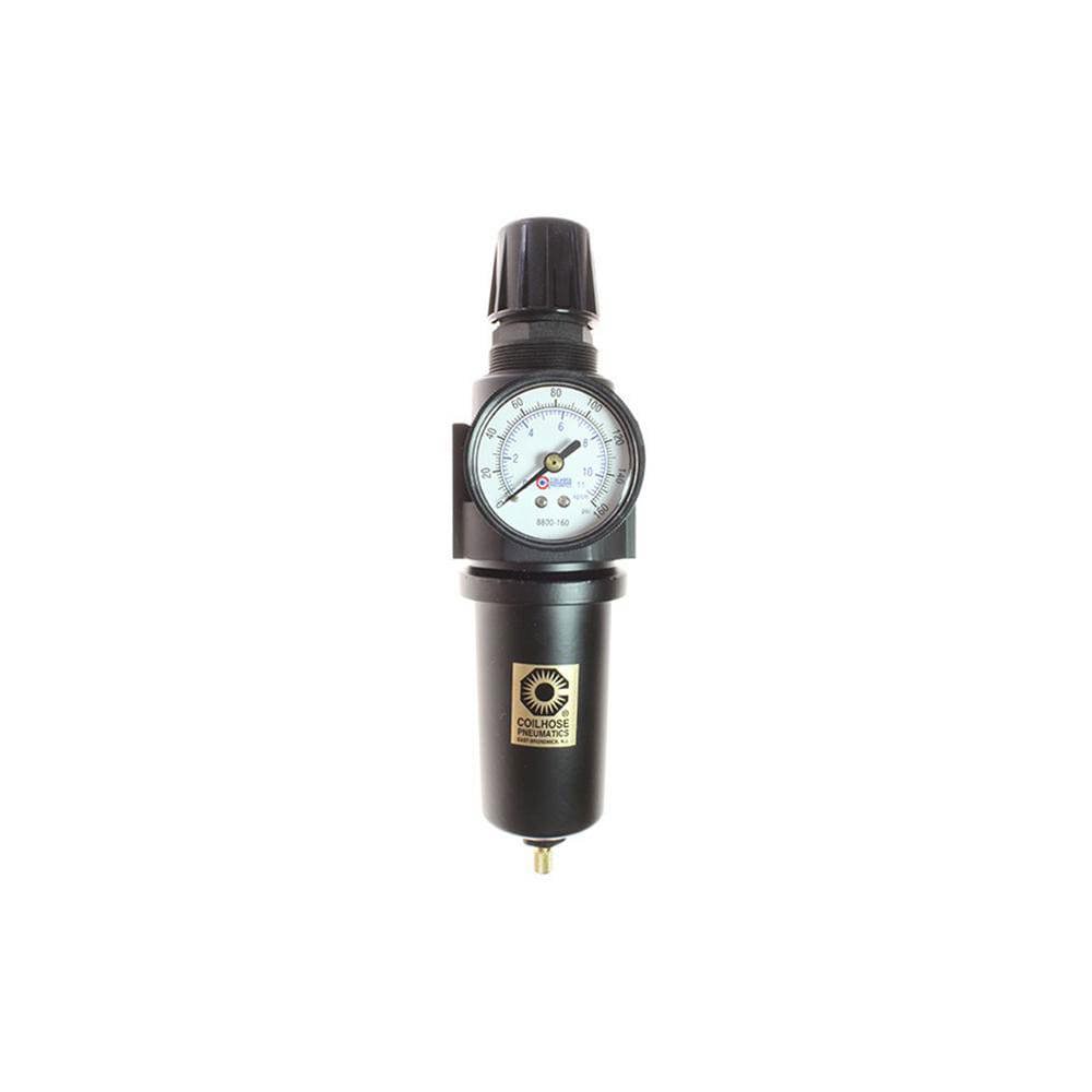 FRL Combination Unit: 1/2 NPT, Standard, 1 Pc Filter/Regulator with Pressure Gauge