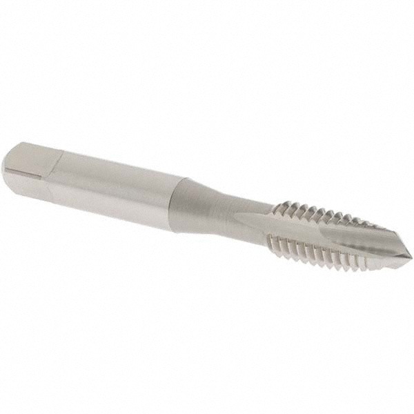 Spiral Point Tap: 3/8-16 UNC, 3 Flutes, Plug, Vanadium High Speed Steel, Bright Finish
