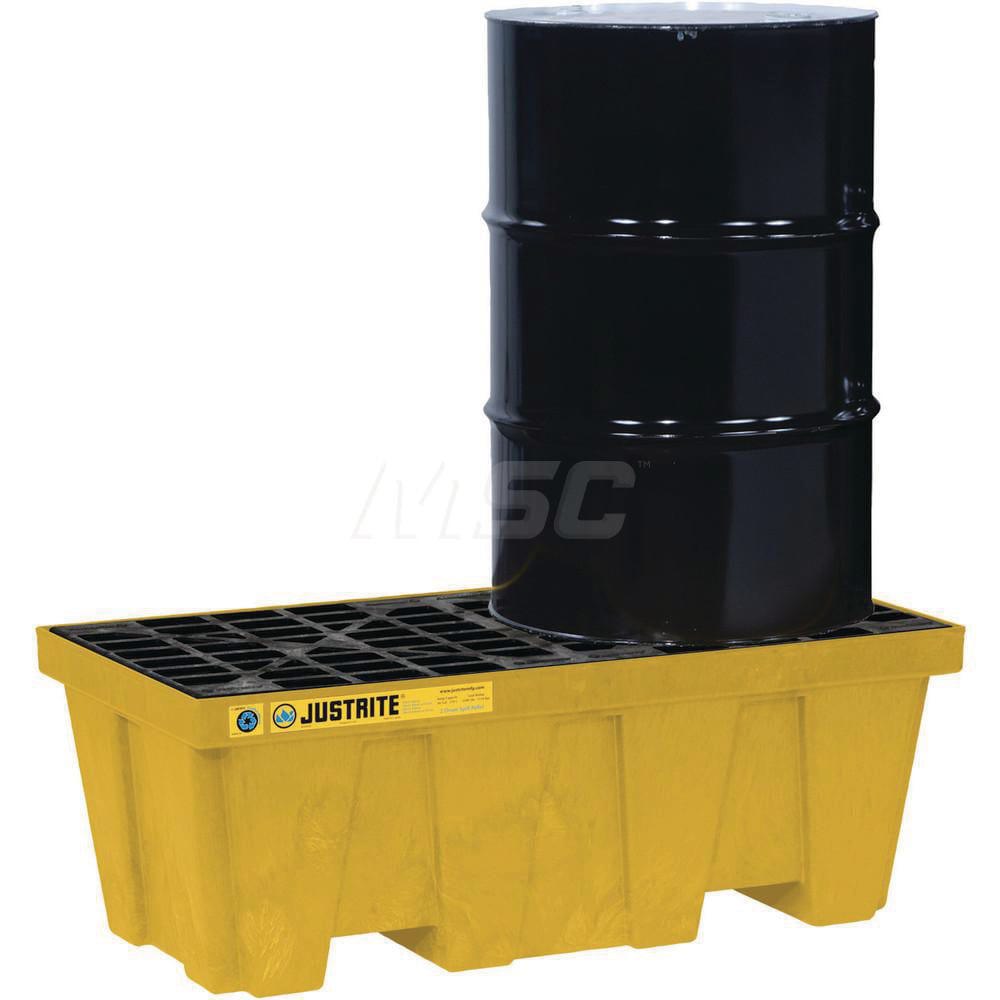 Spill Control Pallet: 2 Drum, 66.00 gal, 2500.00 lb, Polyethylene