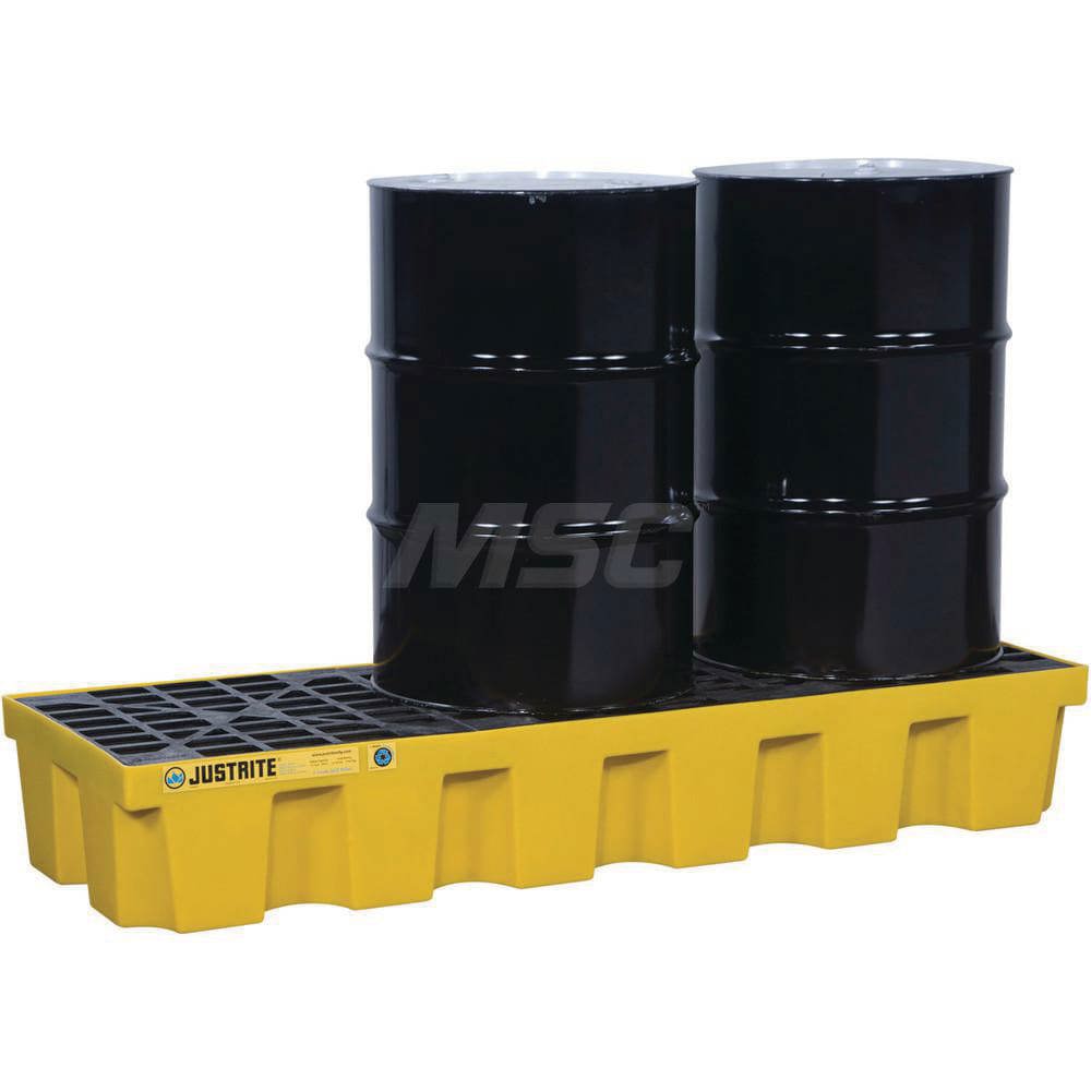 Spill Control Pallet: 3 Drum, 75.00 gal, 3700.00 lb, Polyethylene