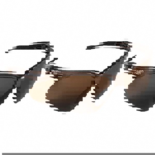 Safety Glass: Scratch-Resistant, Polycarbonate, Brown Lenses, Full-Framed, UV Protection