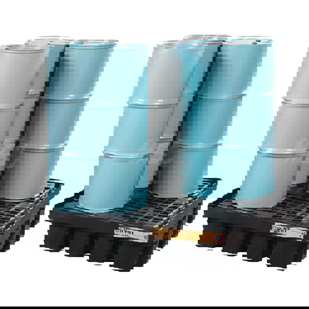 Spill Control Pallet: 4 Drum, 79.00 gal, 2500.00 lb, Polyethylene