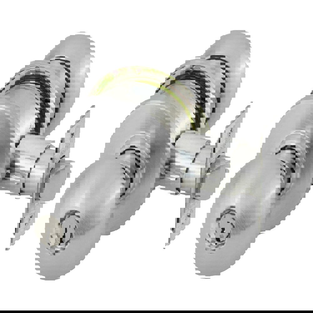 Knob Locksets; Type: Entrance ; Key Type: Keyed Different ; Material: Metal ; Finish/Coating: Satin Chrome ; Compatible Door Thickness: 1-3/8